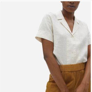 Everlane Linen Short-Sleeve Notch Shirt in Canvas